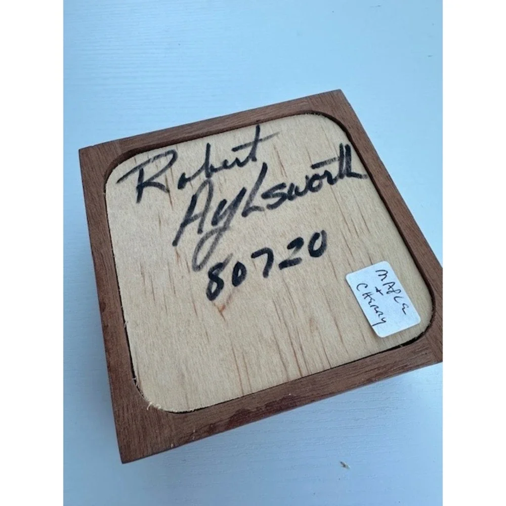 Robert Aylsworth‎ Handcrafted Maple and Cherry Wood Trinket Box Signed 2020
